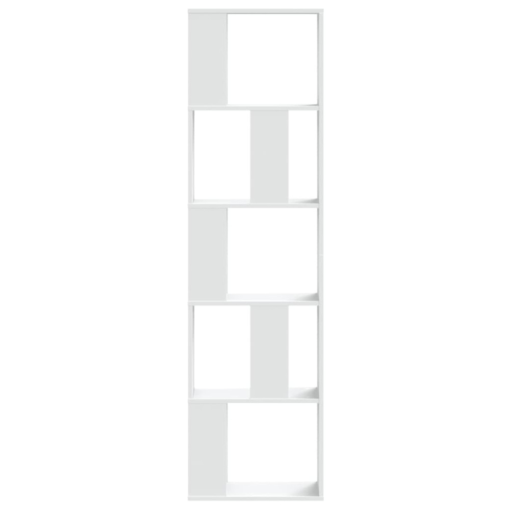 Produktbild för Bokhylla 5 hyllplan vit 45x23,5x162,5 cm konstruerat trä