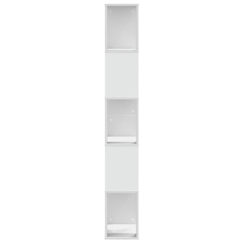 Produktbild för Bokhylla 5 hyllplan vit 45x23,5x162,5 cm konstruerat trä