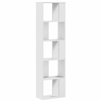 Produktbild för Bokhylla 5 hyllplan vit 45x23,5x162,5 cm konstruerat trä
