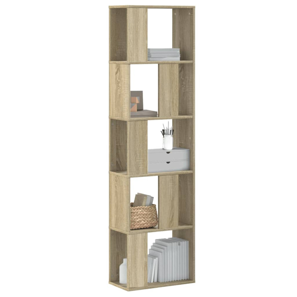 Produktbild för Bokhylla 5 hyllplan sonoma-ek 45x23,5x162,5 cm konstruerat trä