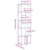 Produktbild för Bokhylla 5 hyllplan sonoma-ek 45x23,5x162,5 cm konstruerat trä