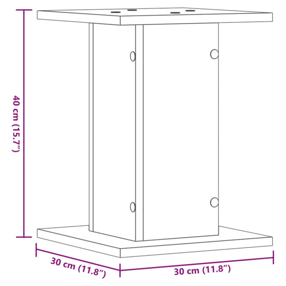 Produktbild för Högtalarställ 2 st vit 30x30x40 cm konstruerat trä