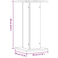 Produktbild för Högtalarställ 2 st åldrat trä 30x30x60 cm konstruerat trä