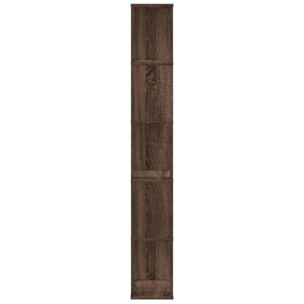 Produktbild för Bokhylla 5 hyllplan brun ek 45x23,5x162,5 cm konstruerat trä