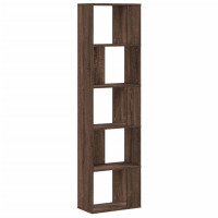 Produktbild för Bokhylla 5 hyllplan brun ek 45x23,5x162,5 cm konstruerat trä