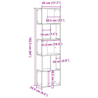 Produktbild för Bokhylla 5 hyllplan brun ek 45x23,5x162,5 cm konstruerat trä