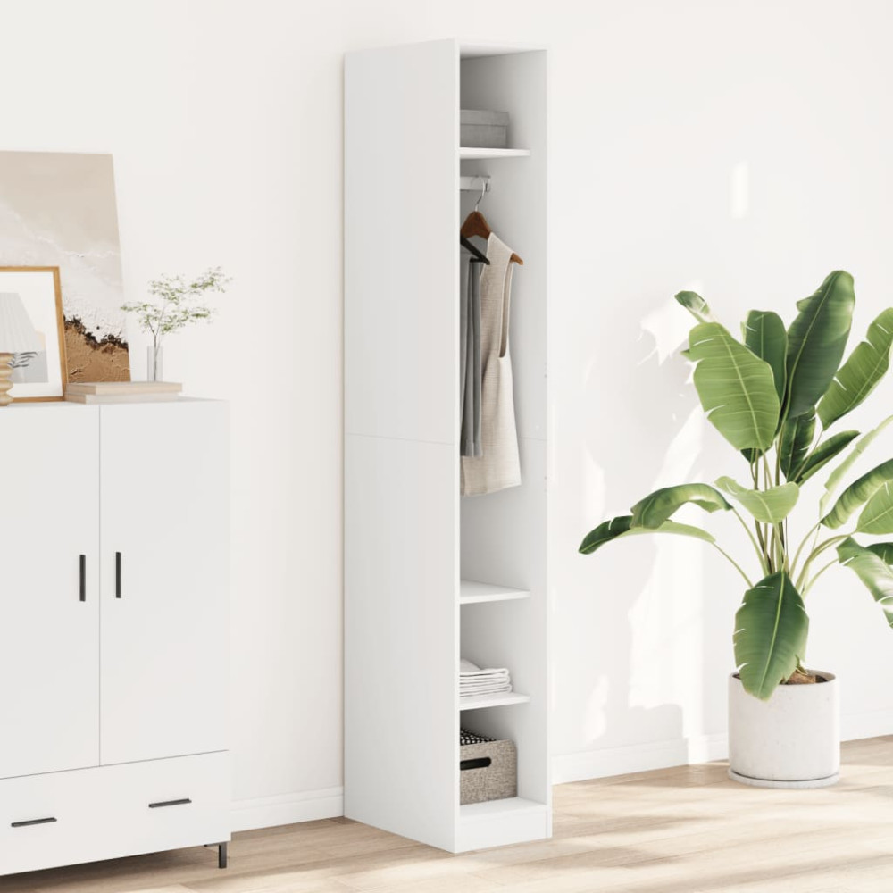 Produktbild för Garderob vit 30x50x200 cm konstruerat trä