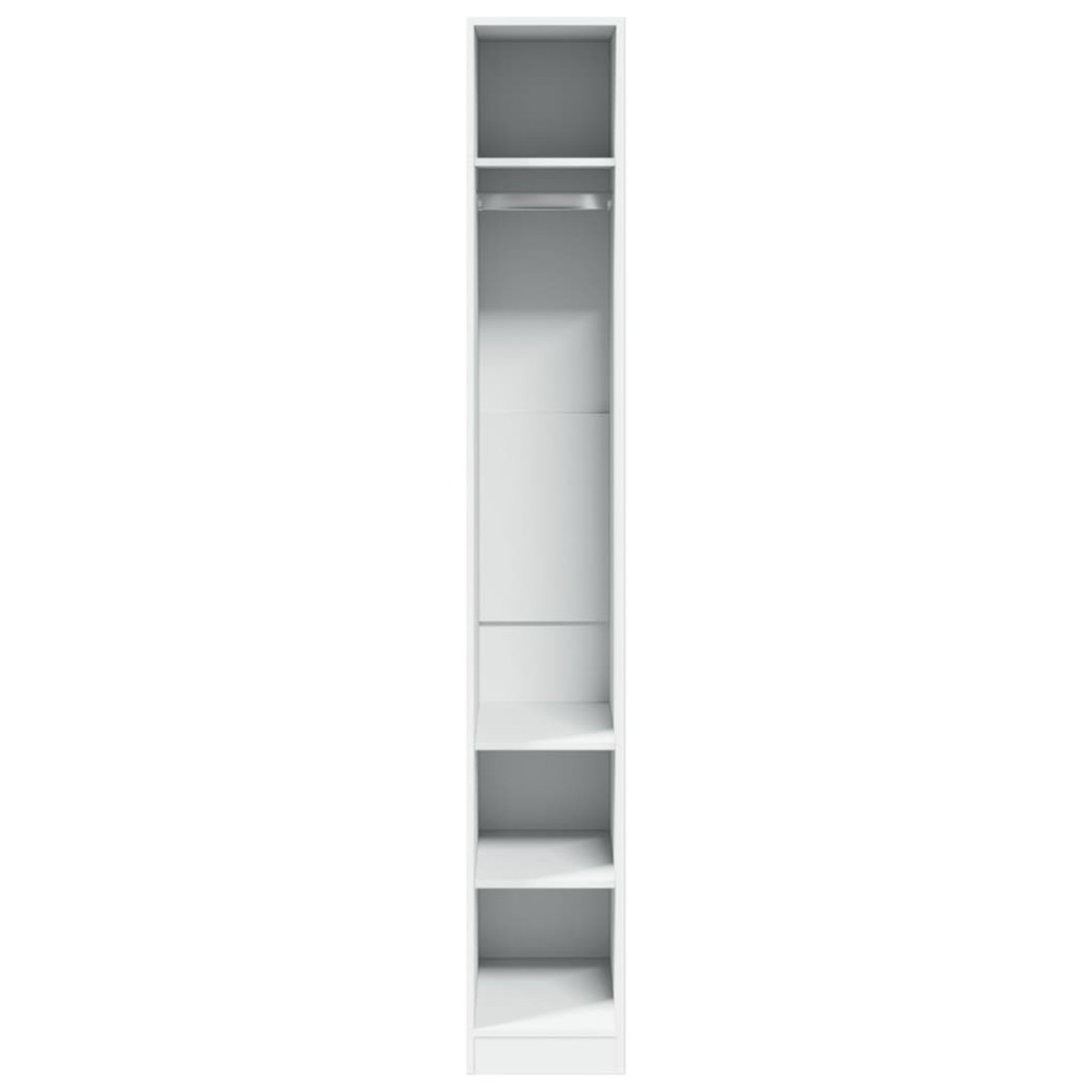 Produktbild för Garderob vit 30x50x200 cm konstruerat trä