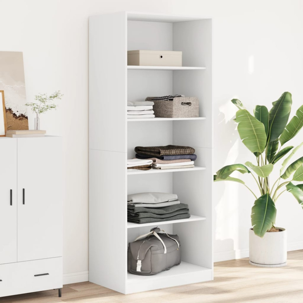Produktbild för Garderob vit 80x50x200 cm konstruerat trä