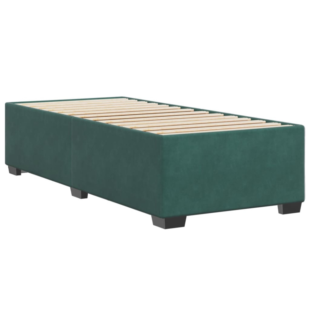 Produktbild för Sängram utan madrass mörkgrön 90x190 cm sammet