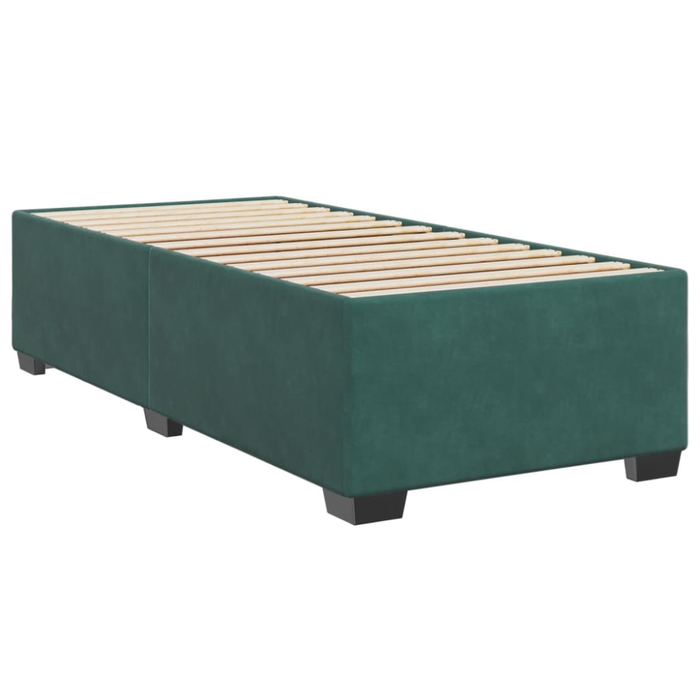 Produktbild för Sängram utan madrass mörkgrön 90x190 cm sammet