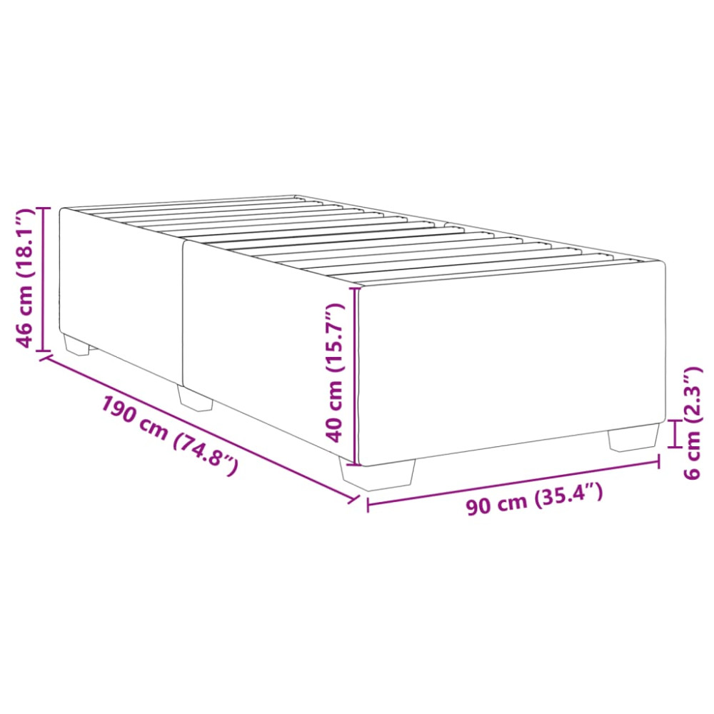 Produktbild för Sängram utan madrass mörkgrön 90x190 cm sammet