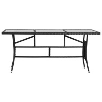 Produktbild för Trädgårdsbord svart 170x80x74 cm konstrotting