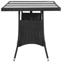 Produktbild för Trädgårdsbord svart 170x80x74 cm konstrotting