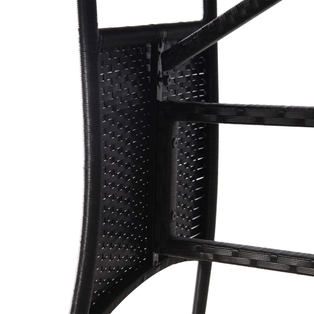 Produktbild för Trädgårdsbord svart 170x80x74 cm konstrotting