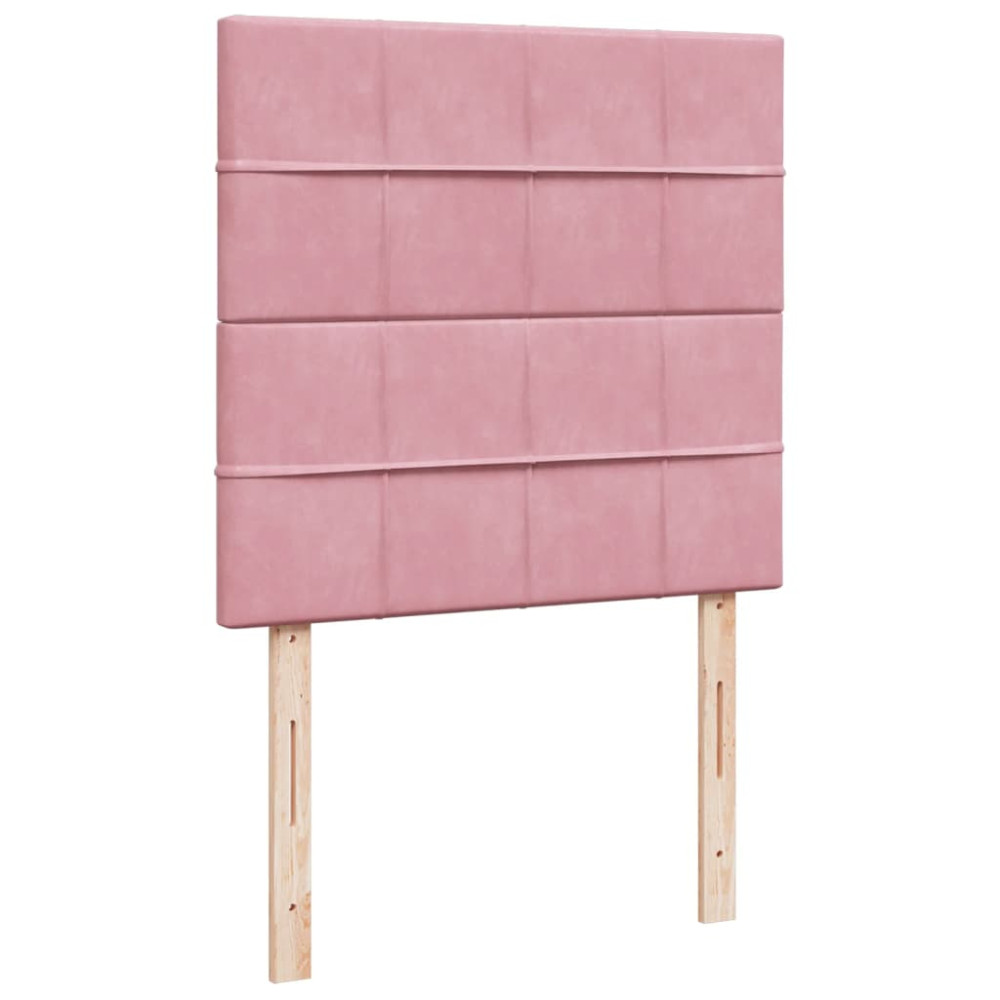 Produktbild för Ramsäng med madrass rosa 80x200 cm sammet
