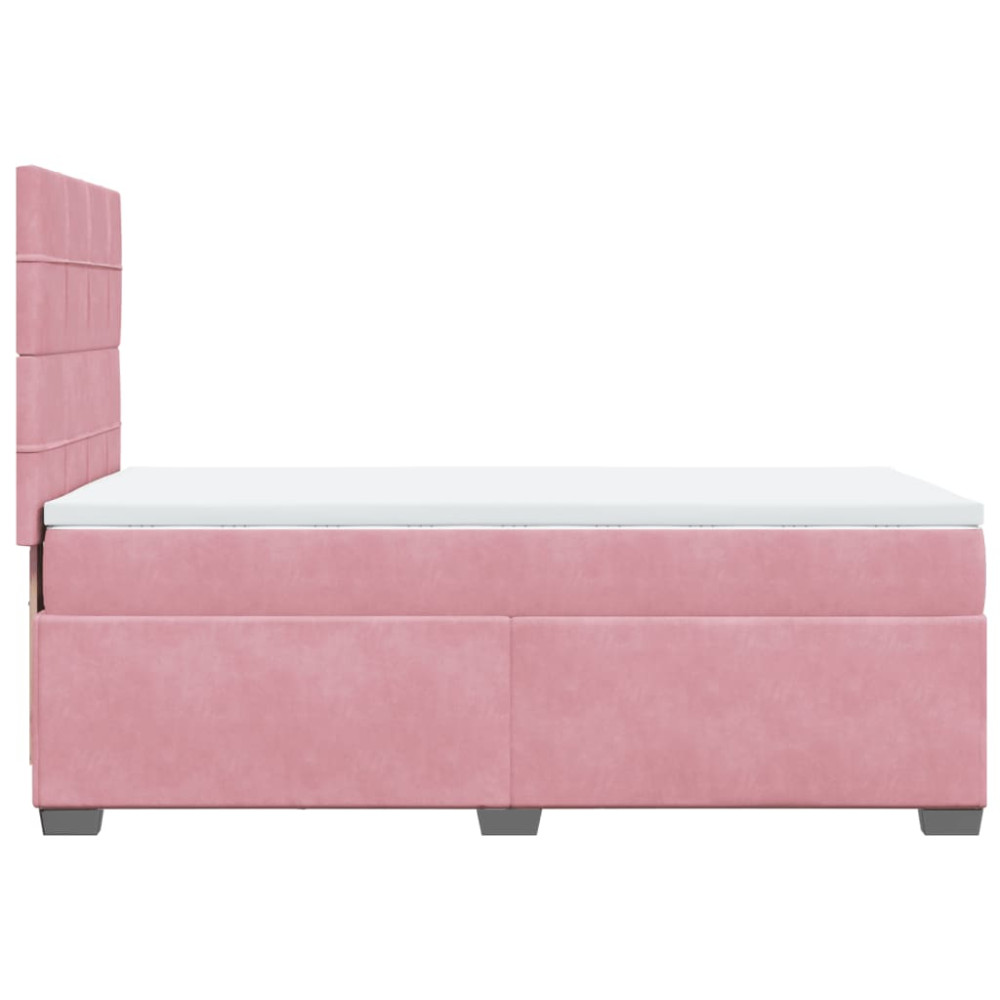 Produktbild för Ramsäng med madrass rosa 80x200 cm sammet