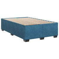 Produktbild för Ramsäng med madrass blå 120x190 cm sammet