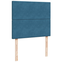 Produktbild för Ramsäng med madrass blå 120x190 cm sammet