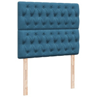 Produktbild för Ramsäng med madrass blå 120x190 cm sammet