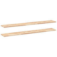 Produktbild för Svävande hyllor 2 st 160x20x2 cm obehandlat massivt akaciaträ