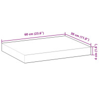 Produktbild för Svävande hylla 60x30x4 cm obehandlat massivt akaciaträ