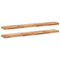 Produktbild för Svävande hyllor 2 st 140x20x4 cm behandlat massivt akaciaträ