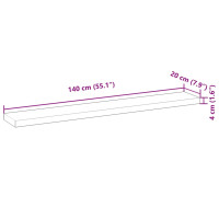 Produktbild för Svävande hyllor 2 st 140x20x4 cm behandlat massivt akaciaträ