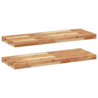 Produktbild för Svävande hyllor 2 st 80x30x4 cm behandlat massivt akaciaträ