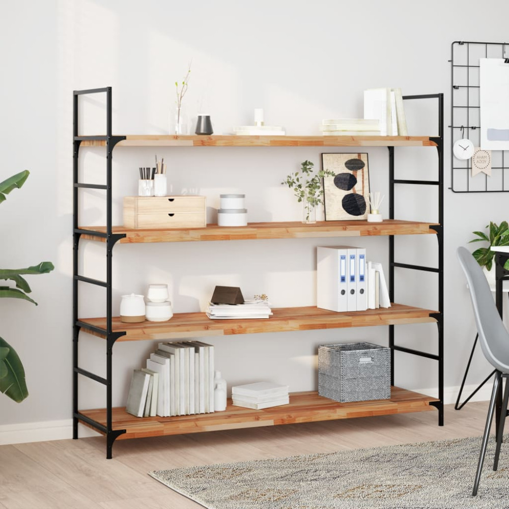 Produktbild för Svävande hyllor 2 st 160x40x4 cm behandlat massivt akaciaträ