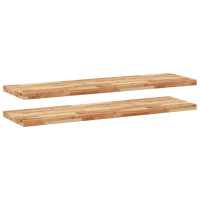 Produktbild för Svävande hyllor 2 st 160x40x4 cm behandlat massivt akaciaträ