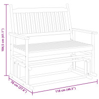 Produktbild för Gungbänk svart 118x70x104,5 cm massivt poppelträ