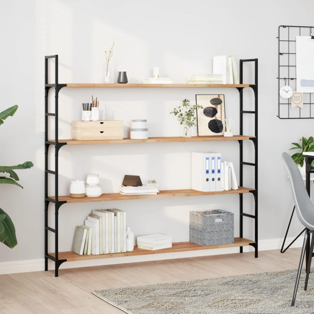 Produktbild för Svävande hyllor 2 st 140x20x2 cm behandlat massivt akaciaträ
