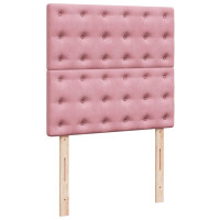 Produktbild för Ramsäng med madrass rosa 80x200 cm sammet
