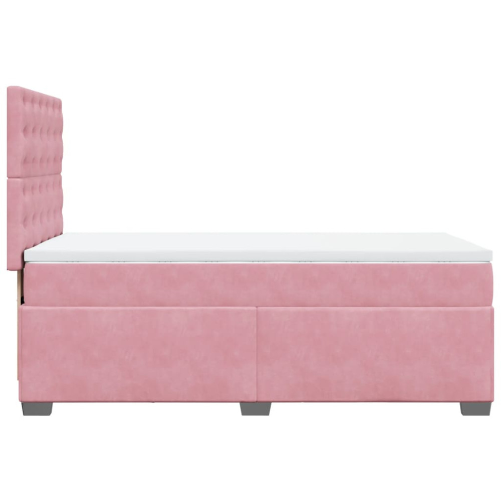 Produktbild för Ramsäng med madrass rosa 80x200 cm sammet