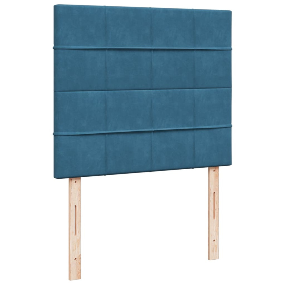 Produktbild för Ramsäng med madrass blå 120x190 cm sammet