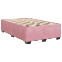 Produktbild för Ramsäng med madrass rosa 120x200 cm sammet