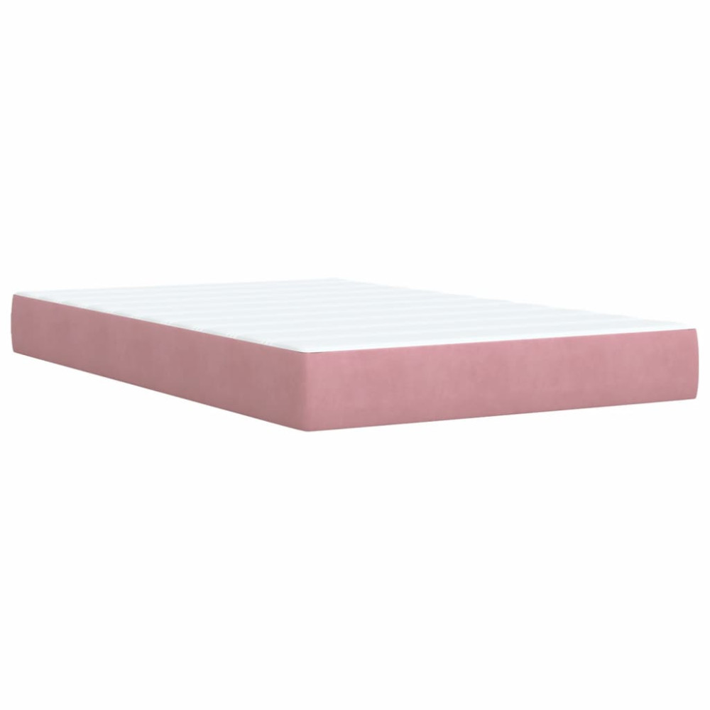 Produktbild för Ramsäng med madrass rosa 120x200 cm sammet