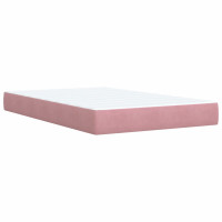 Produktbild för Ramsäng med madrass rosa 120x200 cm sammet
