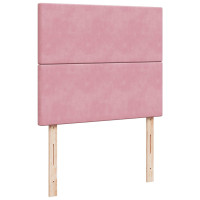 Produktbild för Ramsäng med madrass rosa 120x200 cm sammet