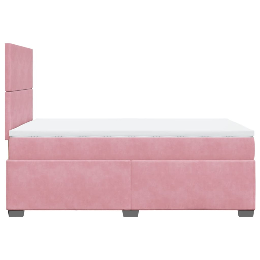 Produktbild för Ramsäng med madrass rosa 120x200 cm sammet
