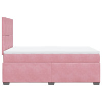 Produktbild för Ramsäng med madrass rosa 120x200 cm sammet