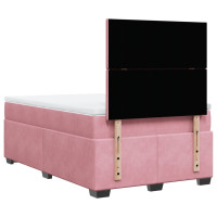 Produktbild för Ramsäng med madrass rosa 120x200 cm sammet