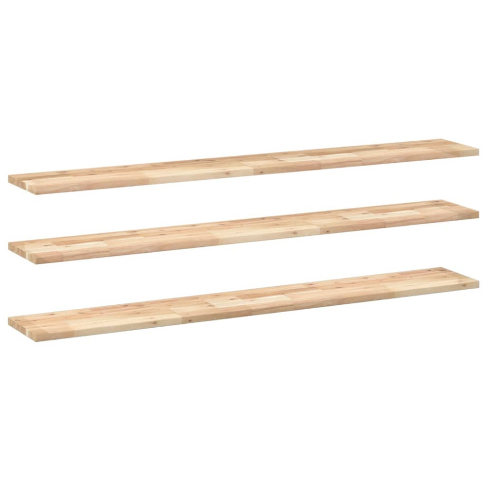 Produktbild för Svävande hyllor 3 st 160x20x2 cm obehandlat massivt akaciaträ