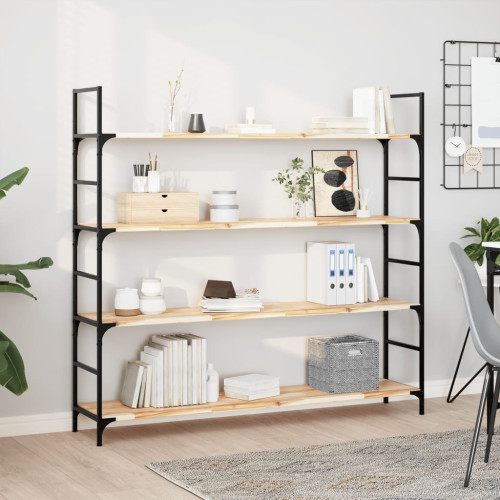 vidaXL Svävande hyllor 2 st 120x30x2 cm obehandlat massivt akaciaträ