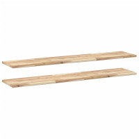 Produktbild för Svävande hyllor 2 st 120x30x2 cm obehandlat massivt akaciaträ