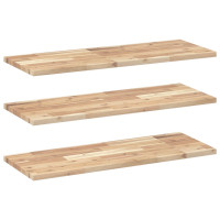 Produktbild för Svävande hyllor 3 st 100x30x2 cm obehandlat massivt akaciaträ
