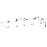Produktbild för Svävande hyllor 3 st 100x30x2 cm obehandlat massivt akaciaträ