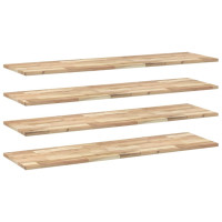 Produktbild för Svävande hyllor 4 st 120x40x2 cm obehandlat massivt akaciaträ