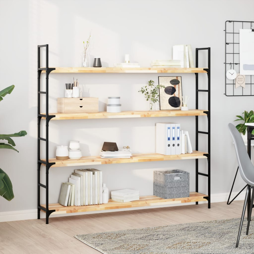 Produktbild för Svävande hyllor 3 st 120x20x4 cm obehandlat massivt akaciaträ
